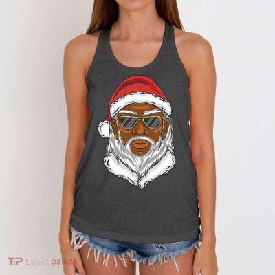 Black Santa Women's Knotted Racerback Tank