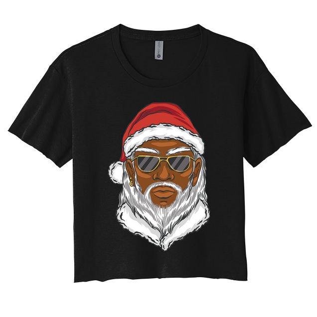 Black Santa Crop Top