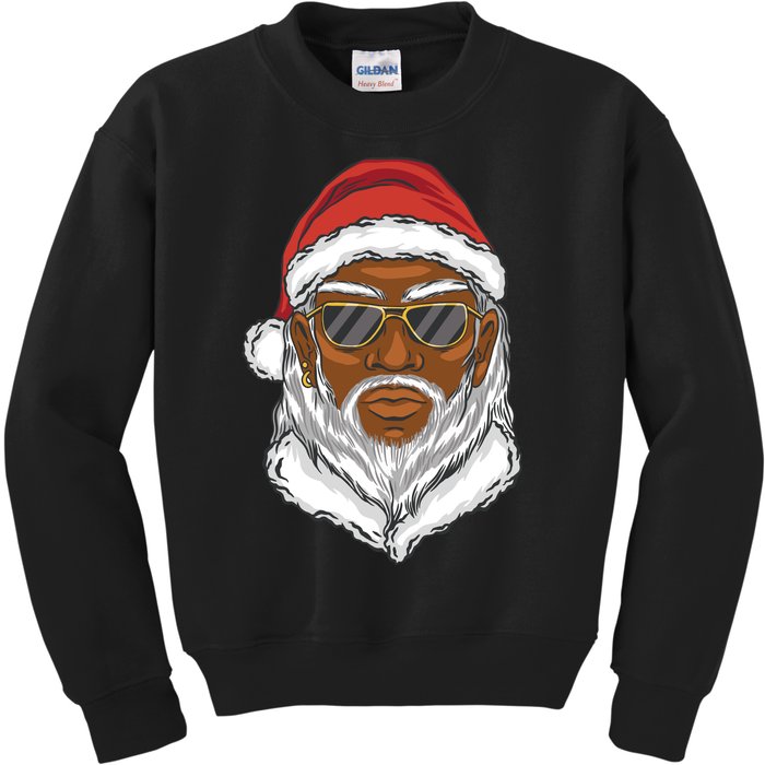 Black Santa Kids Sweatshirt