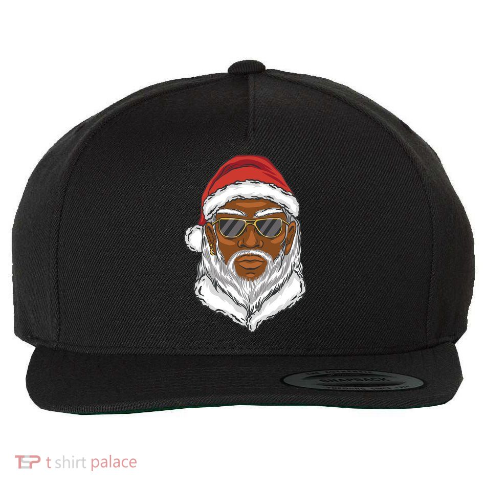 Black Santa Wool Snapback Cap