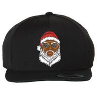 Black Santa Wool Snapback Cap