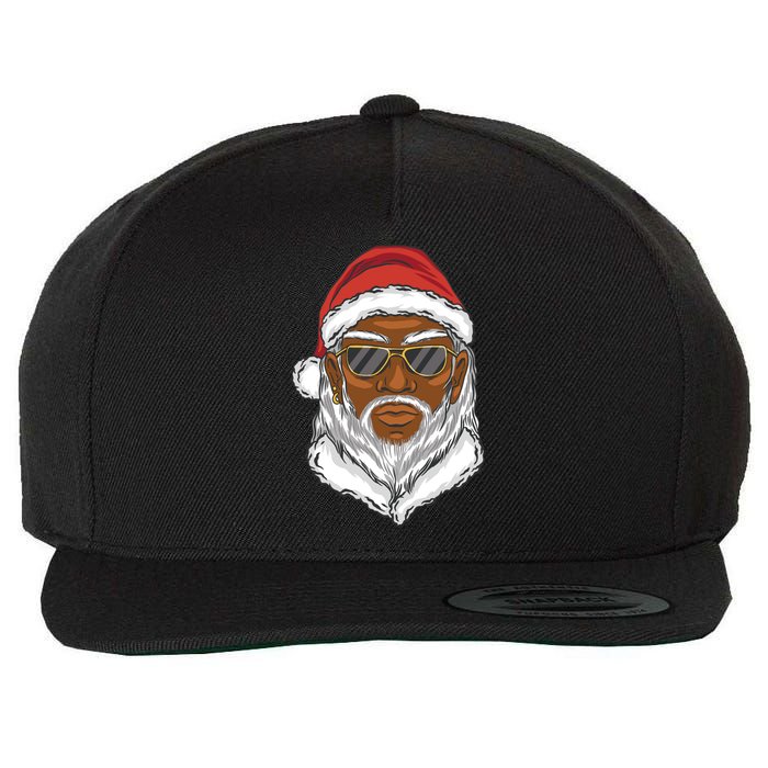 Black Santa Wool Snapback Cap