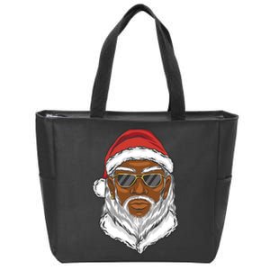 Black Santa Zip Tote Bag