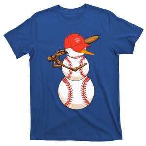 Baseball Snowman Balls Snow Christmas Xmas  T-Shirt