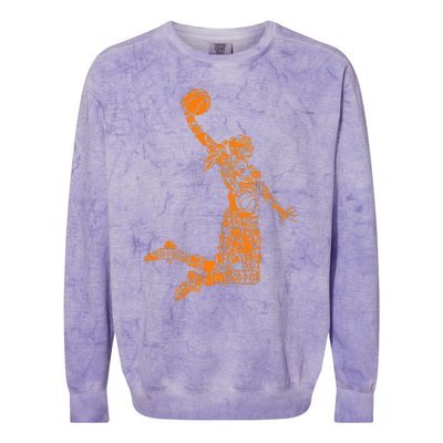 Basketball Silhouette Bball Player Coach Sports Baller Colorblast Crewneck Sweatshirt