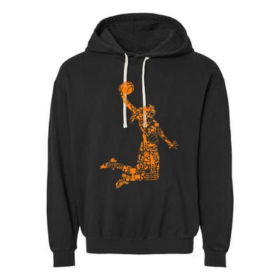 Basketball Silhouette Bball Player Coach Sports Baller Garment-Dyed Fleece Hoodie