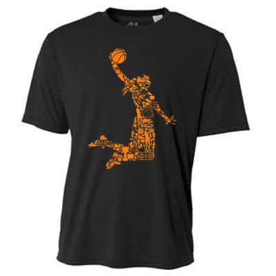 Basketball Silhouette Bball Player Coach Sports Baller Cooling Performance Crew T-Shirt