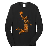 Basketball Silhouette Bball Player Coach Sports Baller Long Sleeve Shirt