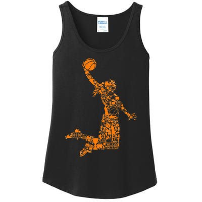 Basketball Silhouette Bball Player Coach Sports Baller Ladies Essential Tank