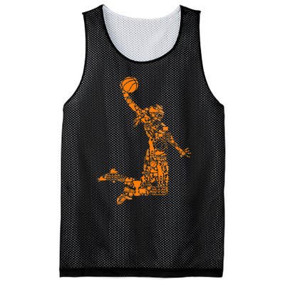 Basketball Silhouette Bball Player Coach Sports Baller Mesh Reversible Basketball Jersey Tank