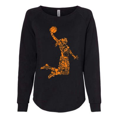 Basketball Silhouette Bball Player Coach Sports Baller Womens California Wash Sweatshirt