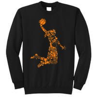 Basketball Silhouette Bball Player Coach Sports Baller Tall Sweatshirt