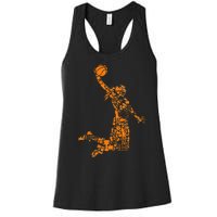 Basketball Silhouette Bball Player Coach Sports Baller Women's Racerback Tank