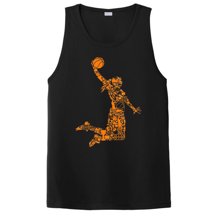 Basketball Silhouette Bball Player Coach Sports Baller PosiCharge Competitor Tank