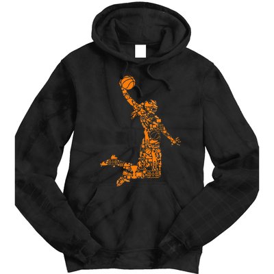 Basketball Silhouette Bball Player Coach Sports Baller Tie Dye Hoodie