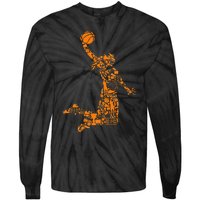 Basketball Silhouette Bball Player Coach Sports Baller Tie-Dye Long Sleeve Shirt