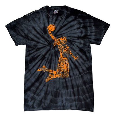 Basketball Silhouette Bball Player Coach Sports Baller Tie-Dye T-Shirt