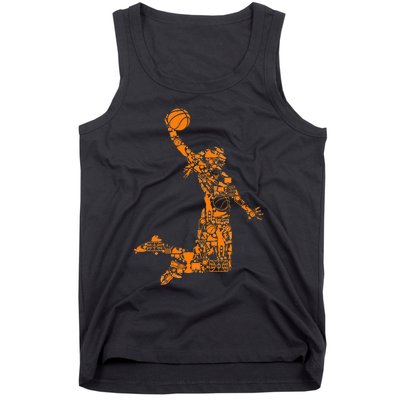 Basketball Silhouette Bball Player Coach Sports Baller Tank Top