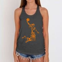 Basketball Silhouette Bball Player Coach Sports Baller Women's Knotted Racerback Tank