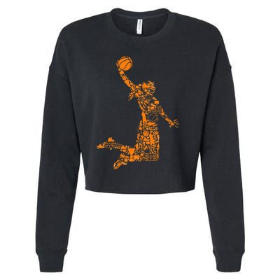 Basketball Silhouette Bball Player Coach Sports Baller Cropped Pullover Crew