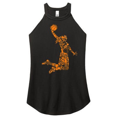 Basketball Silhouette Bball Player Coach Sports Baller Women's Perfect Tri Rocker Tank