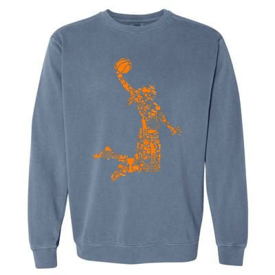 Basketball Silhouette Bball Player Coach Sports Baller Garment-Dyed Sweatshirt