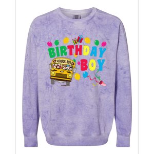 Birthday School Bus Birthday Gift Colorblast Crewneck Sweatshirt