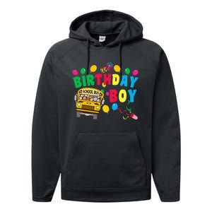 Birthday School Bus Birthday Gift Performance Fleece Hoodie