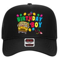 Birthday School Bus Birthday Gift High Crown Mesh Back Trucker Hat