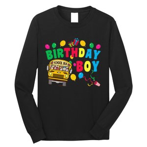 Birthday School Bus Birthday Gift Long Sleeve Shirt