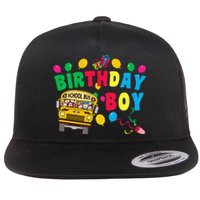 Birthday School Bus Birthday Gift Flat Bill Trucker Hat