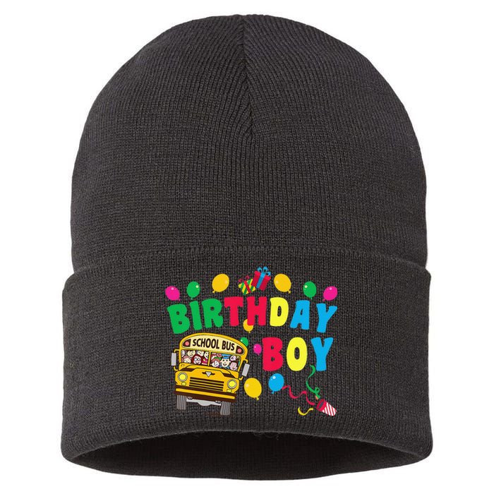 Birthday School Bus Birthday Gift Sustainable Knit Beanie