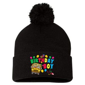 Birthday School Bus Birthday Gift Pom Pom 12in Knit Beanie