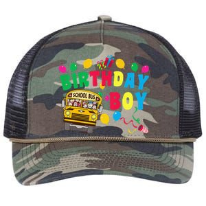 Birthday School Bus Birthday Gift Retro Rope Trucker Hat Cap