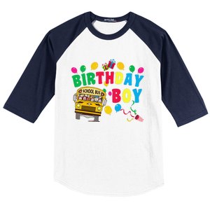 Birthday School Bus Birthday Gift Baseball Sleeve Shirt