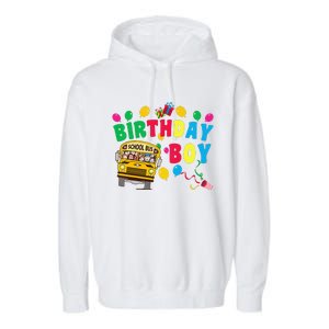 Birthday School Bus Birthday Gift Garment-Dyed Fleece Hoodie