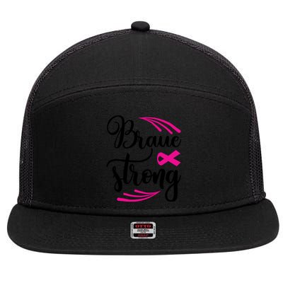 Braue Strong Breast Cancer 7 Panel Mesh Trucker Snapback Hat