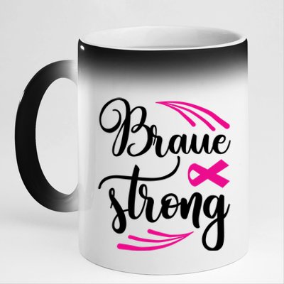 Braue Strong Breast Cancer 11oz Black Color Changing Mug