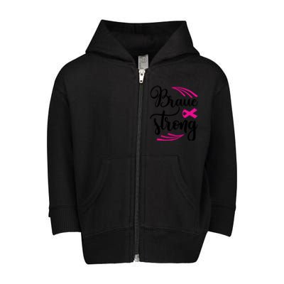 Braue Strong Breast Cancer Toddler Zip Fleece Hoodie