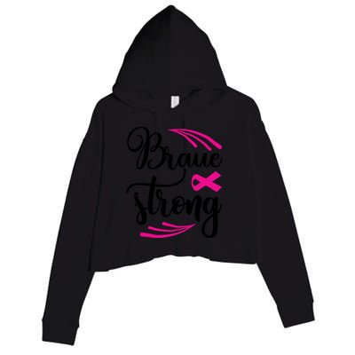 Braue Strong Breast Cancer Crop Fleece Hoodie