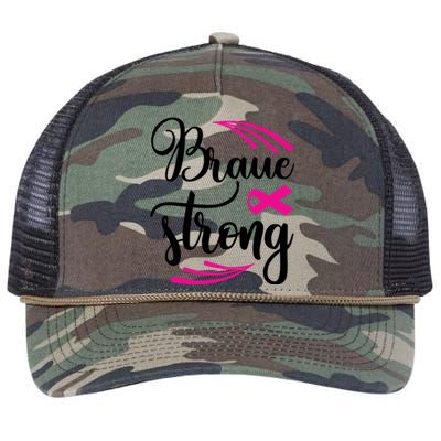 Braue Strong Breast Cancer Retro Rope Trucker Hat Cap