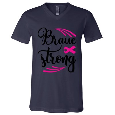 Braue Strong Breast Cancer V-Neck T-Shirt