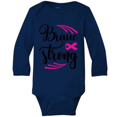 Braue Strong Breast Cancer Baby Long Sleeve Bodysuit