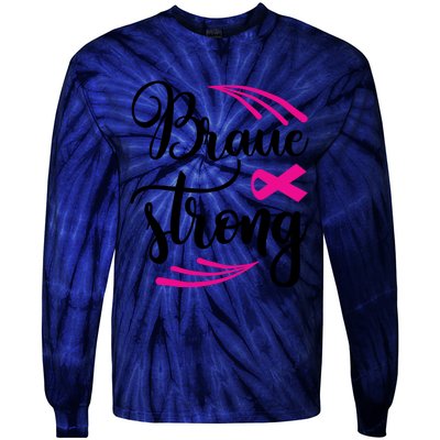 Braue Strong Breast Cancer Tie-Dye Long Sleeve Shirt