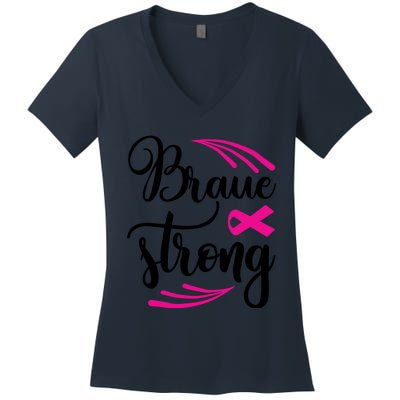 Braue Strong Breast Cancer Women's V-Neck T-Shirt