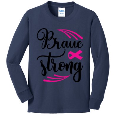 Braue Strong Breast Cancer Kids Long Sleeve Shirt