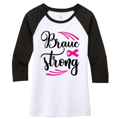 Braue Strong Breast Cancer Women's Tri-Blend 3/4-Sleeve Raglan Shirt