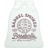 Barrel Smoked Baseballs Ceramic Bell Ornament