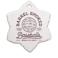 Barrel Smoked Baseballs Ceramic Star Ornament