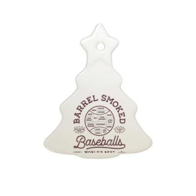 Barrel Smoked Baseballs Ceramic Tree Ornament